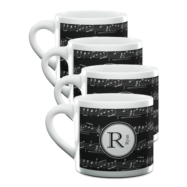 Custom Musical Notes Double Shot Espresso Cups - Set of 4 (Personalized)