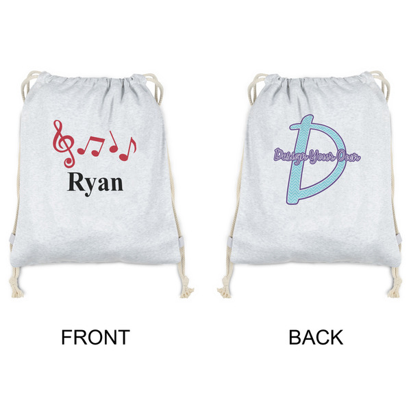 Musical Notes Drawstring Backpacks - Sweatshirt Fleece - Double Sided - APPROVAL