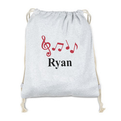 Musical Notes Drawstring Backpack - Sweatshirt Fleece - Double Sided (Personalized)