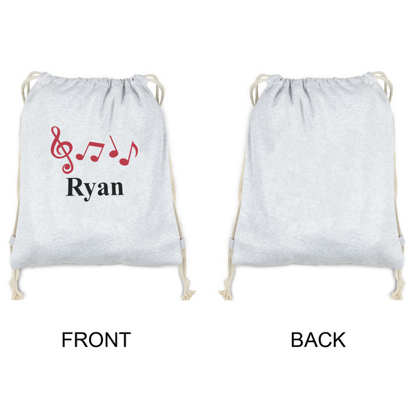 Musical Notes Drawstring Backpacks - Sweatshirt Fleece - Single Sided - APPROVAL