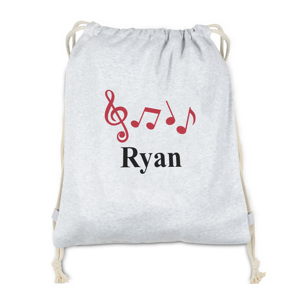 Custom Musical Notes Drawstring Backpack - Sweatshirt Fleece - Single Sided (Personalized)