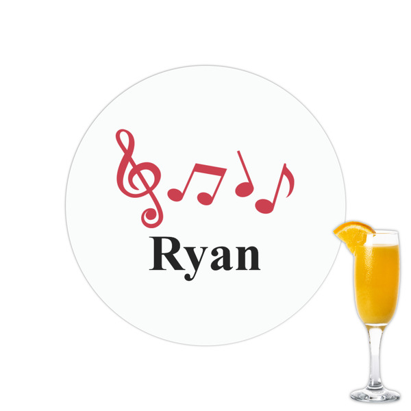 Custom Musical Notes Printed Drink Topper - 2.15" (Personalized)