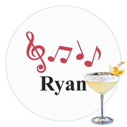 Musical Notes Printed Drink Topper - 3.5" (Personalized)