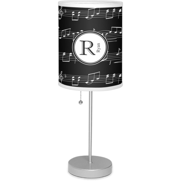 Custom Musical Notes 7" Drum Lamp with Shade Linen (Personalized)