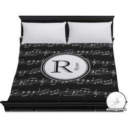 Musical Notes Duvet Cover - King (Personalized)