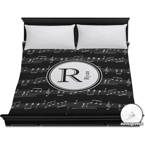 Custom Musical Notes Duvet Cover - King (Personalized)