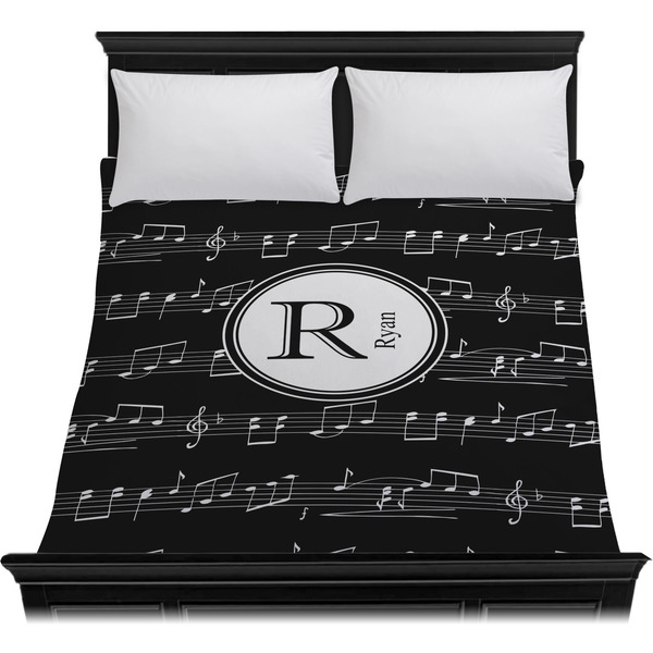 Musical Notes Duvet Cover - Queen - On Bed - No Prop