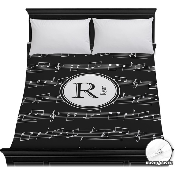 Custom Musical Notes Duvet Cover - Full / Queen (Personalized)