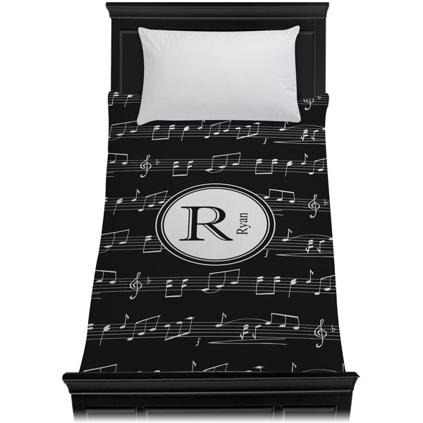 Musical Notes Duvet Cover - Twin - On Bed - No Prop