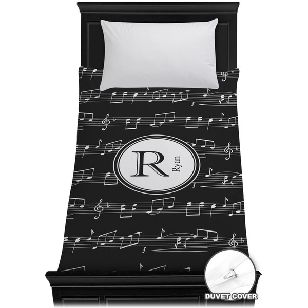 Custom Musical Notes Duvet Cover - Twin (Personalized)