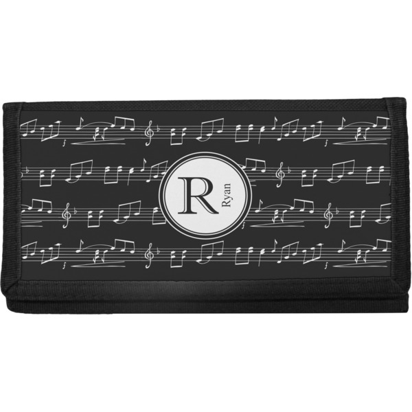 Custom Musical Notes Canvas Checkbook Cover (Personalized)
