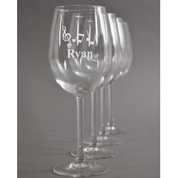 Musical Notes Wine Glasses (Set of 4) (Personalized)