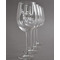 Musical Notes Engraved Wine Glasses Set of 4 - Front View