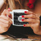 Musical Notes Espresso Cup - 6oz (Double Shot) LIFESTYLE (Woman hands cropped)