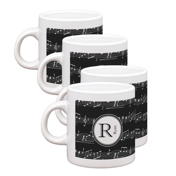 Custom Musical Notes Single Shot Espresso Cups - Set of 4 (Personalized)