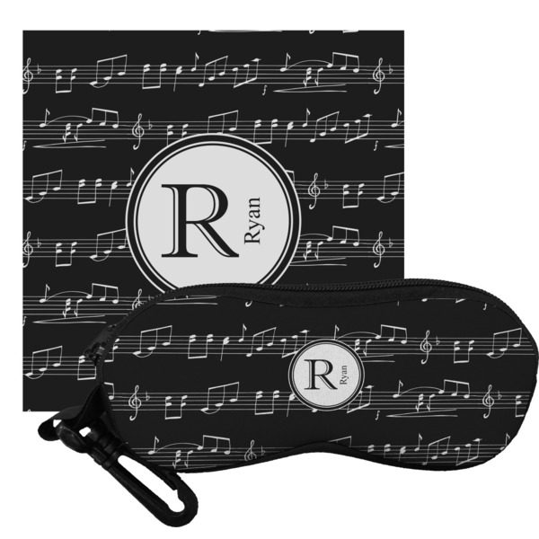 Custom Musical Notes Eyeglass Case & Cloth (Personalized)