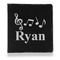 Musical Notes Leather Binder - 1" - Black - Front View