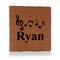 Musical Notes Leather Binder - 1" - Rawhide - Front View