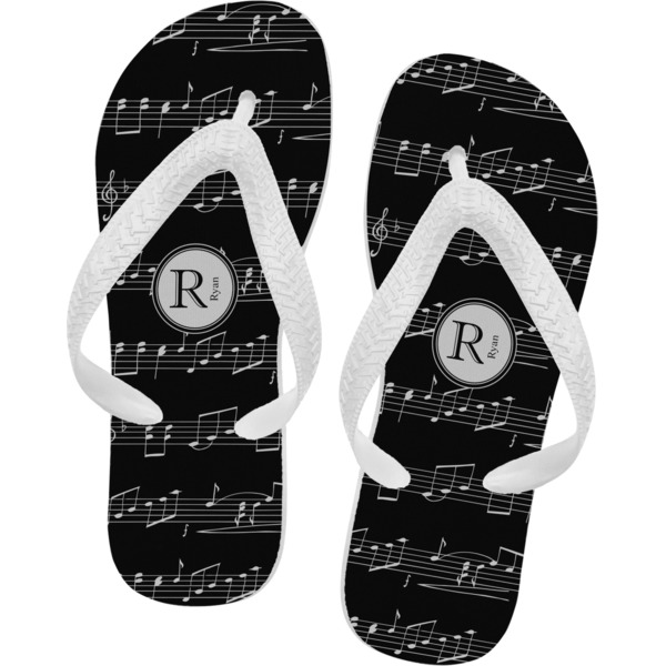 Custom Musical Notes Flip Flops - XSmall (Personalized)