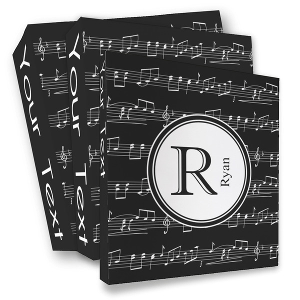 Custom Musical Notes 3 Ring Binder - Full Wrap (Personalized)