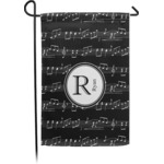 Musical Notes Small Garden Flag - Single Sided w/ Name and Initial