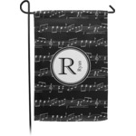 Musical Notes Small Garden Flag - Double Sided w/ Name and Initial