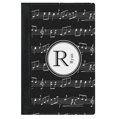 Musical Notes Genuine Leather Passport Cover (Personalized)