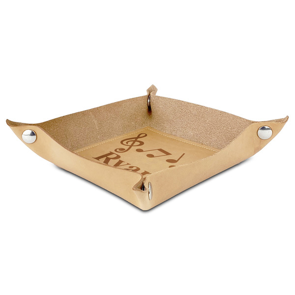 Musical Notes Genuine Leather Valet Trays - ANGLE (folded)