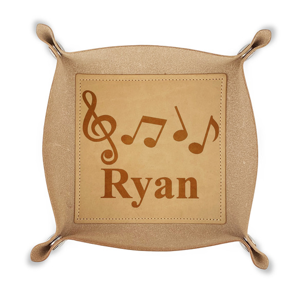 Custom Musical Notes Genuine Leather Valet Tray (Personalized)