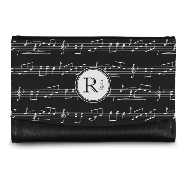 Custom Musical Notes Genuine Leather Women's Wallet - Small (Personalized)