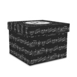 Musical Notes Gift Box with Lid - Canvas Wrapped - Medium (Personalized)