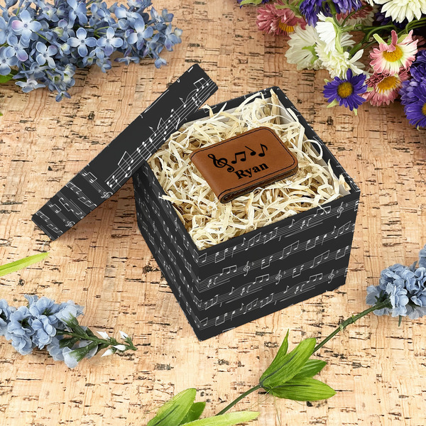 Musical Notes Gift Boxes with Lid - Canvas Wrapped - Small - In Context