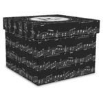 Musical Notes Gift Box with Lid - Canvas Wrapped - XX-Large (Personalized)