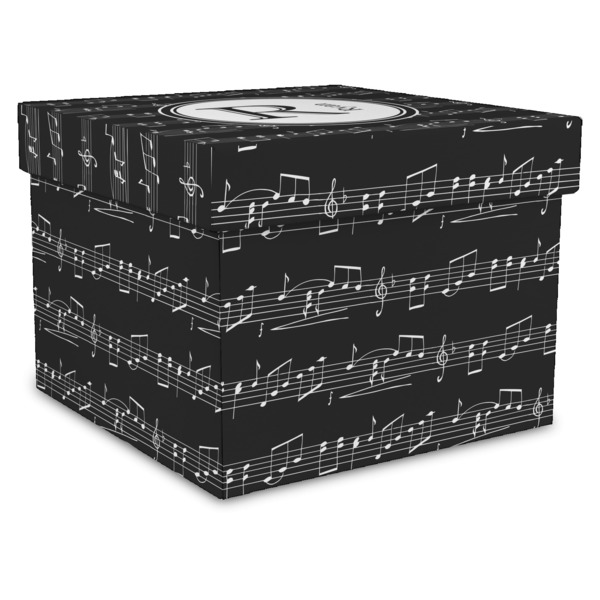 Custom Musical Notes Gift Box with Lid - Canvas Wrapped - XX-Large (Personalized)