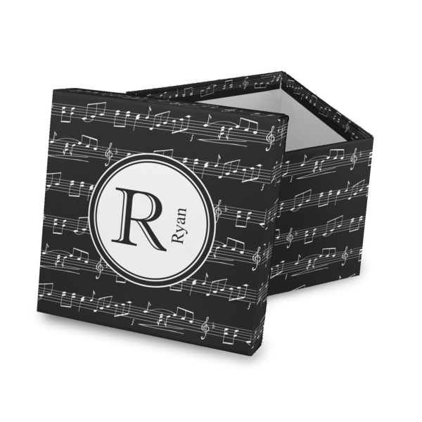 Custom Musical Notes Gift Box with Lid - Canvas Wrapped (Personalized)