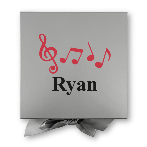 Musical Notes Gift Boxes with Magnetic Lid - Silver - Approval
