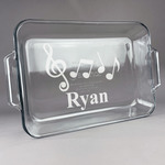 Musical Notes Glass Baking and Cake Dish (Personalized)