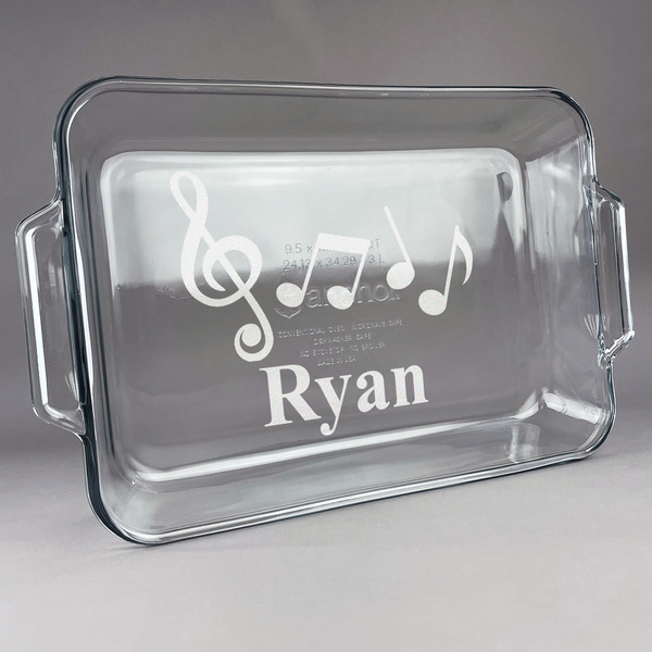 Custom Musical Notes Glass Baking and Cake Dish (Personalized)
