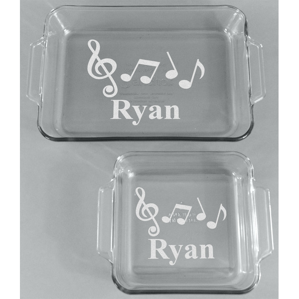 Musical Notes Glass Baking Dish Set - FRONT