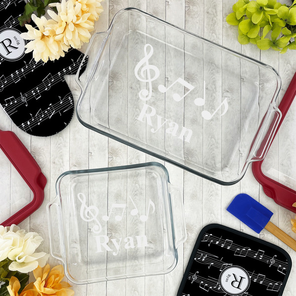 Musical Notes Glass Baking Dish Set - LIFESTYLE