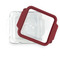 Musical Notes Glass Cake Dish - FRONT w/lid  (8x8)