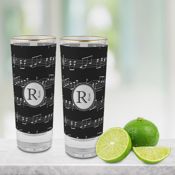Musical Notes Glass Shot Glass - 2 oz - LIFESTYLE