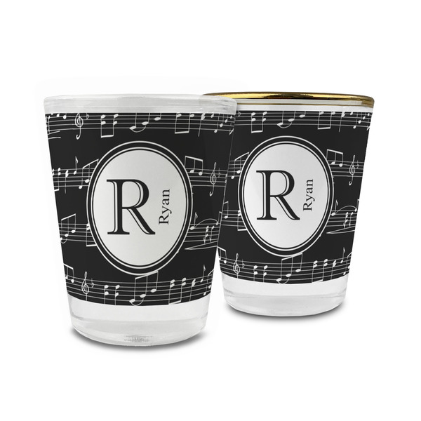 Custom Musical Notes Glass Shot Glass - 1.5 oz (Personalized)