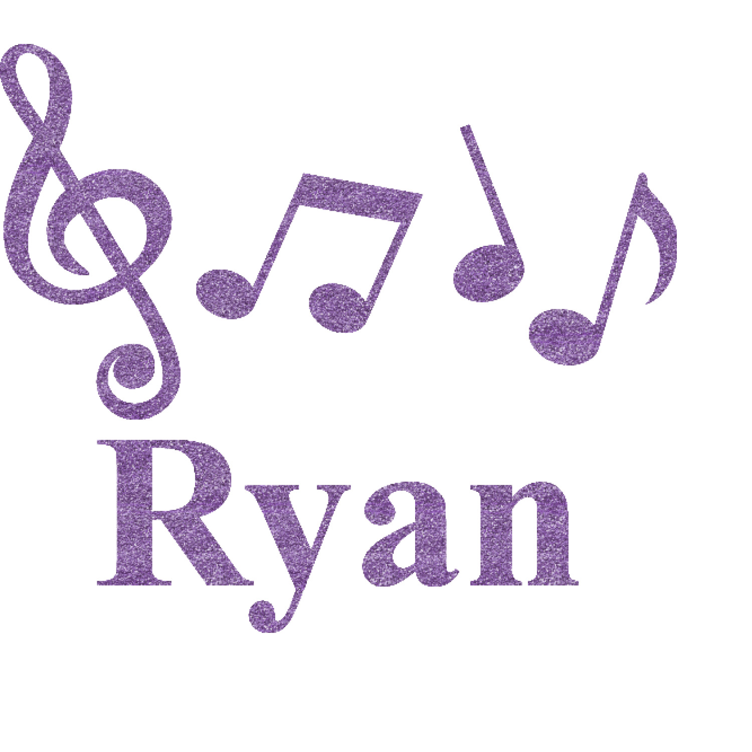 Musical Notes Glitter Sticker Decal Custom Sized (Personalized