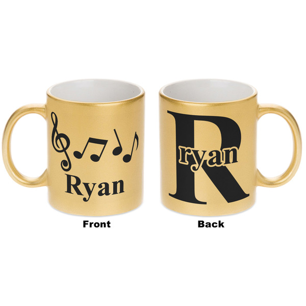 Musical Notes Gold Mug - Apvl