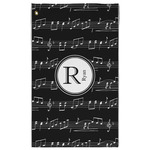 Musical Notes Golf Towel - Poly-Cotton Blend w/ Name and Initial