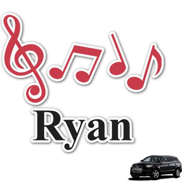 Custom Musical Notes Graphic Car Decal (Personalized)