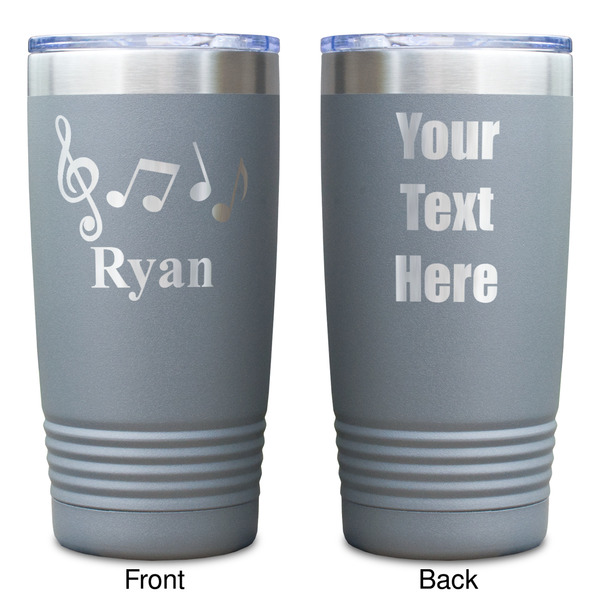 Musical Notes Gray Polar Camel Tumbler - 20oz - Double Sided - Approval