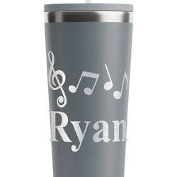 Musical Notes RTIC Everyday Tumbler with Straw - 28oz - Grey - Single-Sided (Personalized)