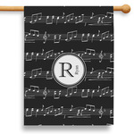 Musical Notes 28" House Flag (Personalized)